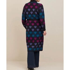 🆕💜Heart Plush Duster Tie Front Cardigan Sweater 1 1X 14 16 NWT Torrid New!